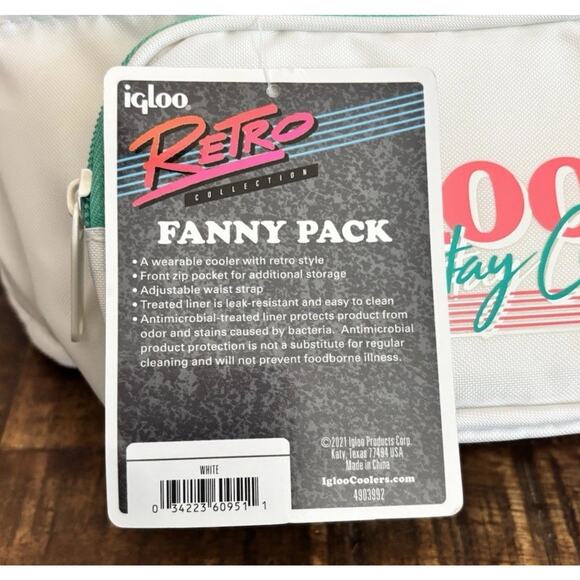 Vintage Igloo Retro Collection Stay Cool 90’s Teal /Pink Cooler Fanny Pack NWT - Picture 9 of 15